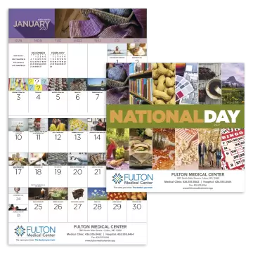 National Day Wall Calendar - Stapled